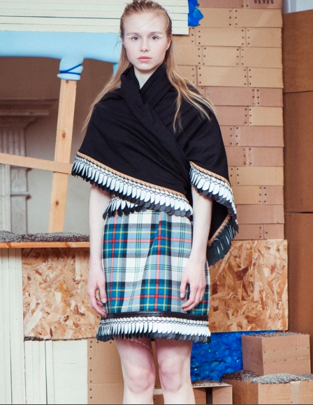 Danielle Romeril Alicia Tartan Wool Mini Skirt